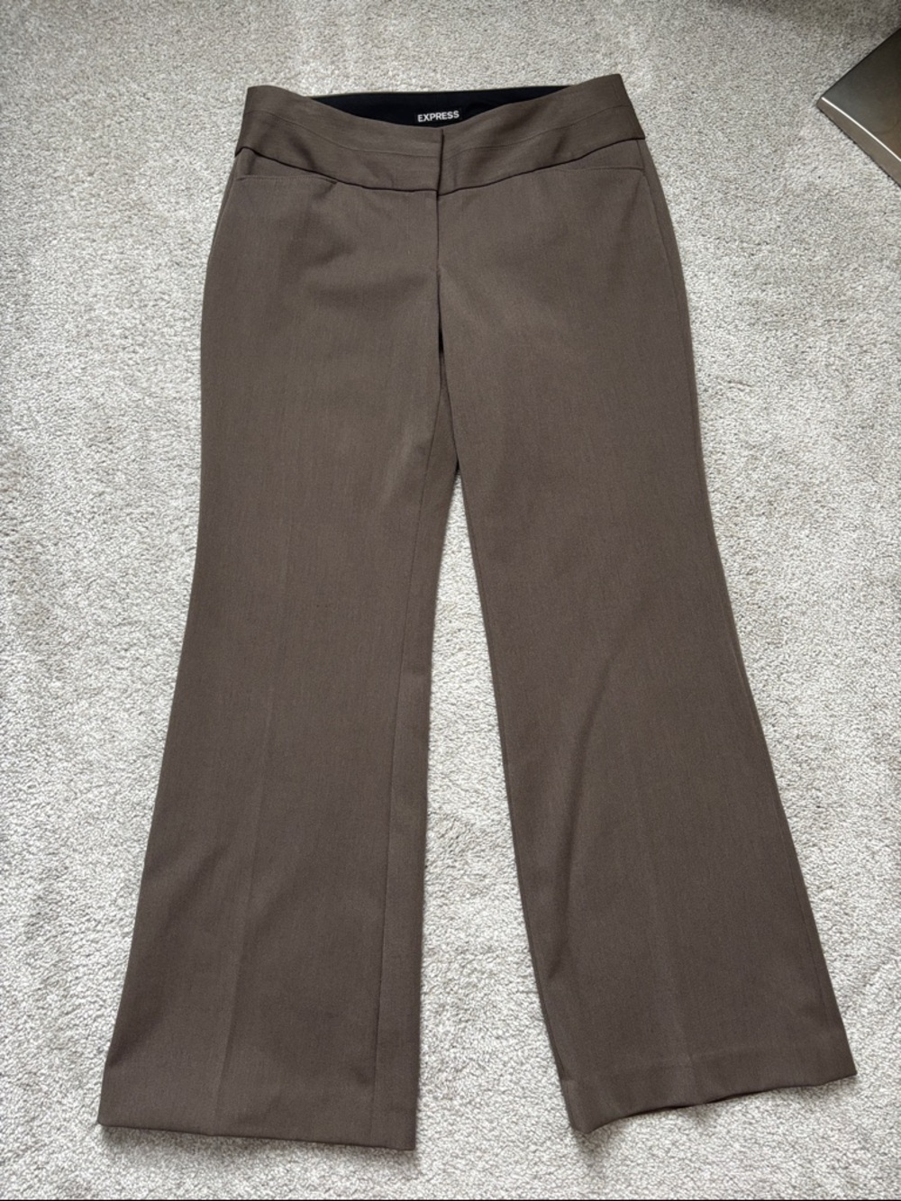 Express Boot Cut Editor Pants in Dark Brown